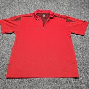 Golf Shirt Mens Quarter Zip Red CoolPlay XL Pro Tour Lightweight Short Sleeve